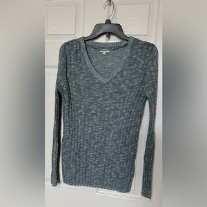 Sonoma Womens V-neck green marbled sweater